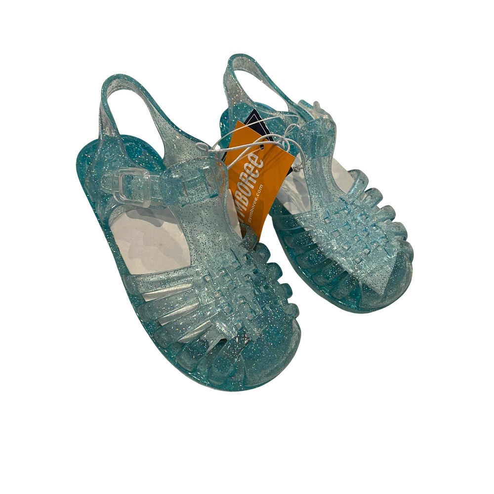 Gymboree Blue Glitter Jelly Sandals Toddler Size 9 Fisherman Shoes NWT‎